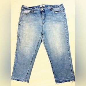 Angels Jeans Womens Size 22W  Light Blue Curvy Signature Capri Denim Pants A-6